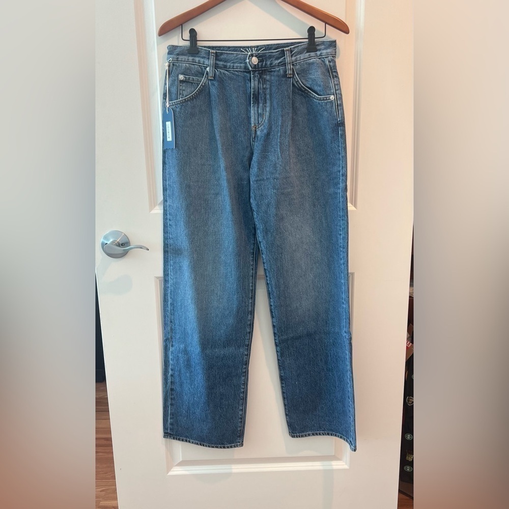 NWT Daily Blue Love High Waisted Pleated Jean in Storm
